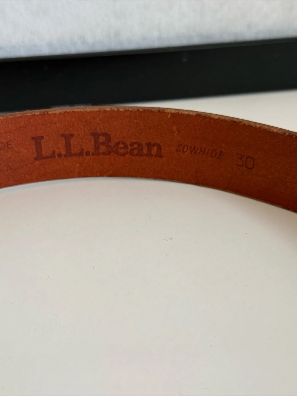 Vintage L.L.Bean Brown Leather Ranger Belt USA Made Size 30